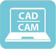 graphic of an open laptop with 'CAD' and 'CAM' on the screen
