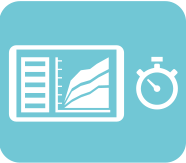 graphic showing a line graph and a stopwatch