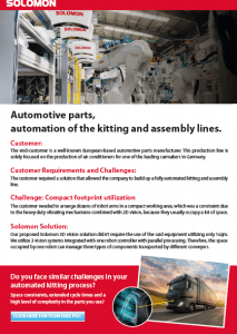 3D vision Solution - Automation of the kitting and assembly lines