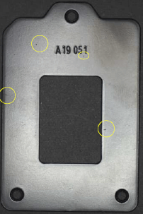 Micro defects detected on a metal casing using SolVision AI vision software