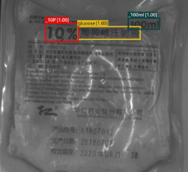 Dextrose Solution IV bag inspection using SolVision AI vision software