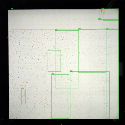 Defect detection case of embossed gypsum board
