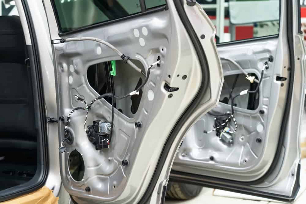 Car door assembly car doors assembly on an automotive production line
