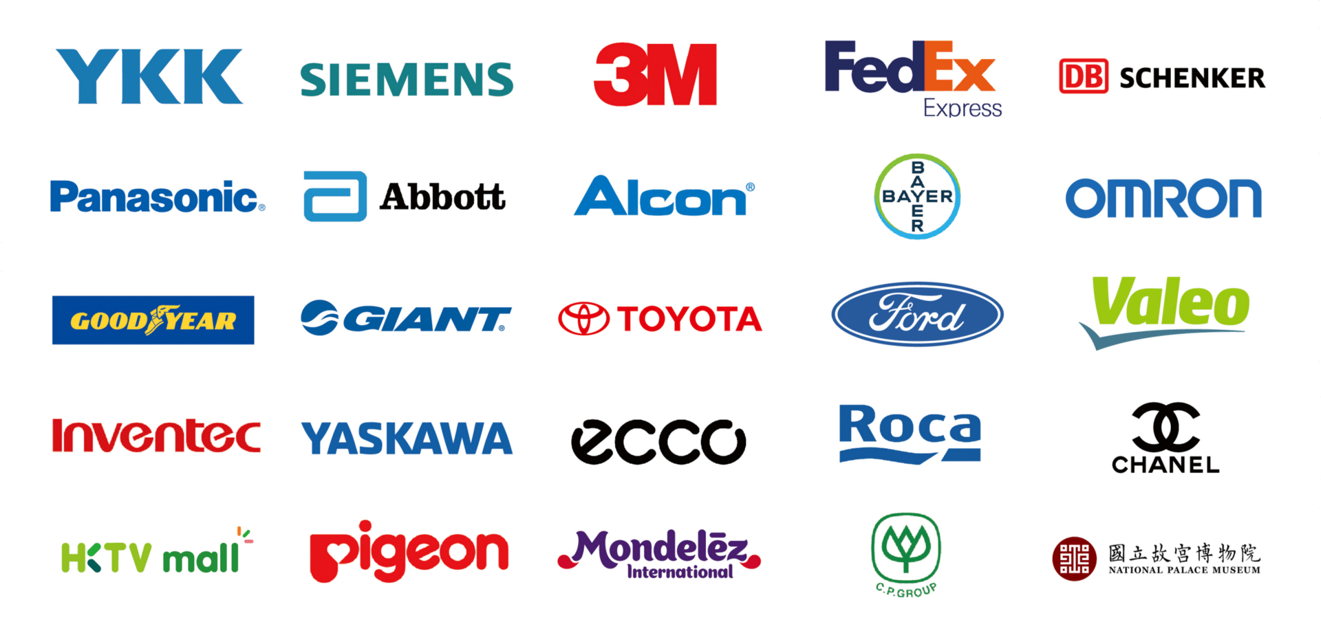 logos of recognizable companies that are customers of Solomon AI and 3D Vision, including Ecco, Toyota, FedEx, Siemens, 3M, and Mondelez