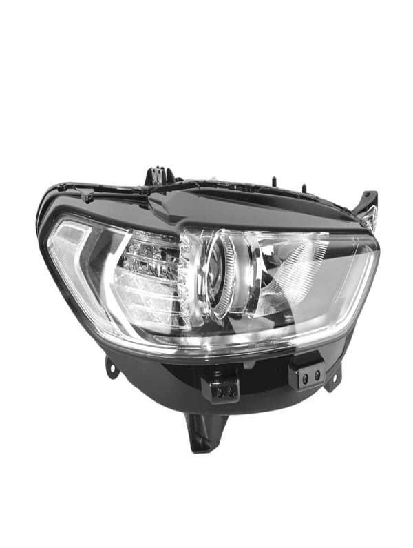 Car headlight after assembly front car headlight isolated on a white background