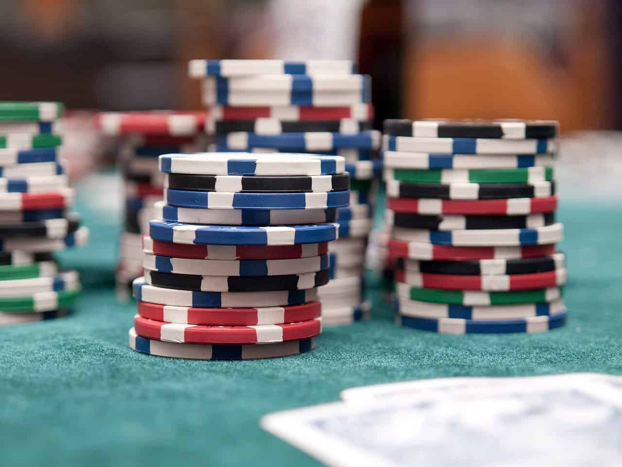 Casino chips casino chips on a poker table