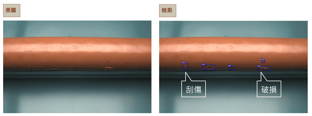 Defect detection of an orange cable sheath
