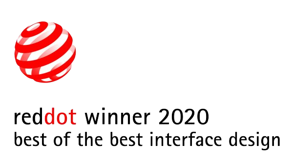 2020 Red Dot Award: Best of the Best for Interface Design certificate with the award logo.