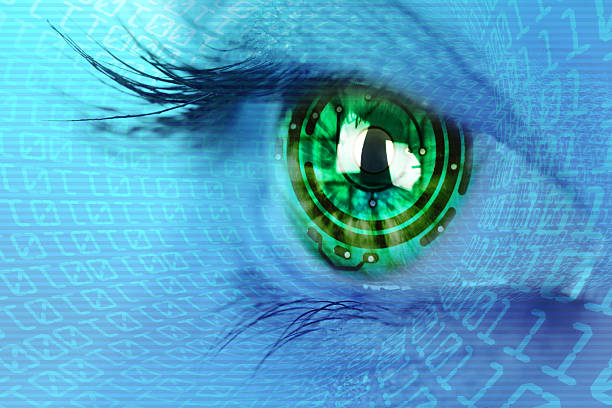 Visione Artificiale Immagine stilizzata che rappresenta la visione artificiale: un occhio verde su uno sfondo blu texturizzato