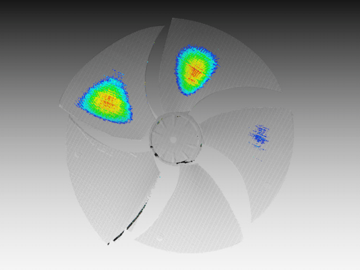 fan inspected using defect detection software