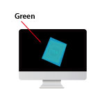 graphic of a computer monitor screen showing the annotation of a teabag labelled green