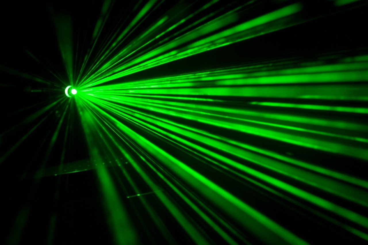 green laser beams