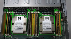 META-aivi verifies PCB component presence and placement with bounding box overlays indicating a passed inspection.