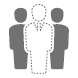 3 people silhouette icon