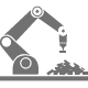 robot arm bin picking icon