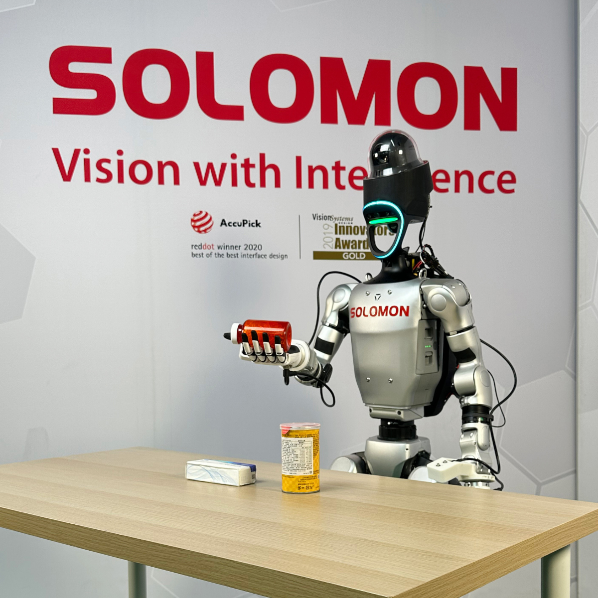 Solomon AI Vision on Unitree G1 Humanoid Robot Unitree G1 humanoid robot demonstrating Solomon AI vision technology for robotic perception and industrial automation.