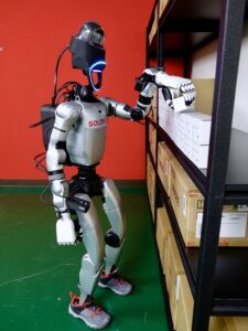 Unitree G1 humanoid robot using NVIDIA NemoClaw and Solomon Active Perception technology for autonomous perception, reasoning, and task execution.