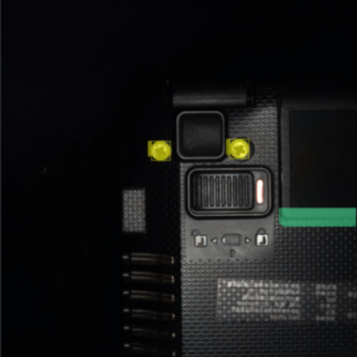 OK: Complete assembly (golden sample) - SolVision AI verifies all components are correctly installed in a laptop assembly.