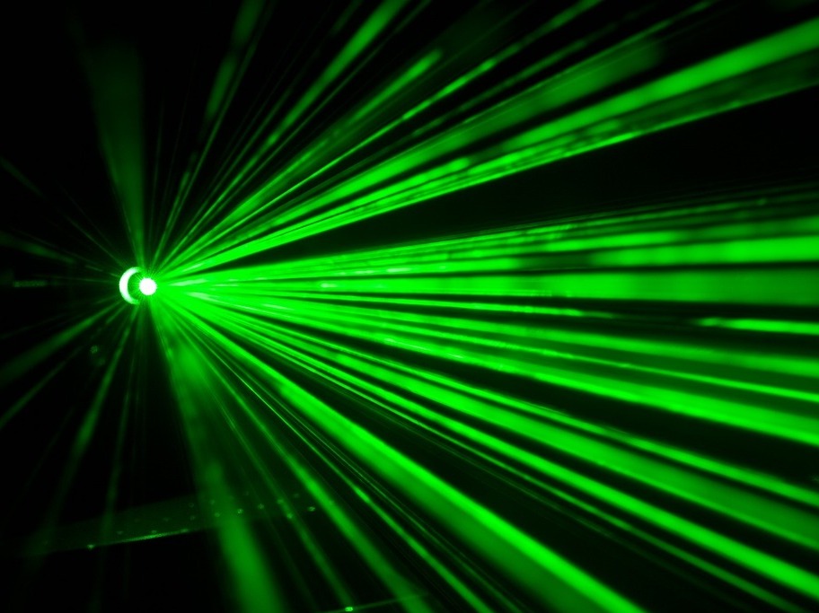 green laser beams