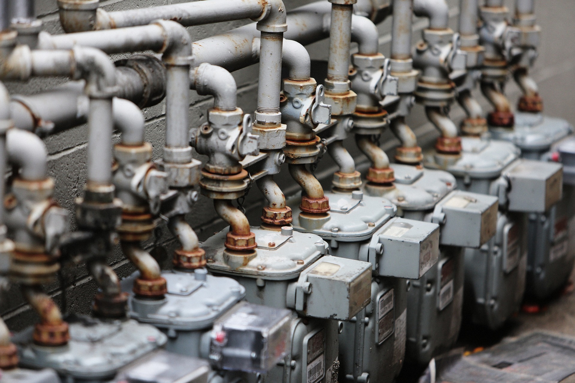 water pumps inside a water pumping station